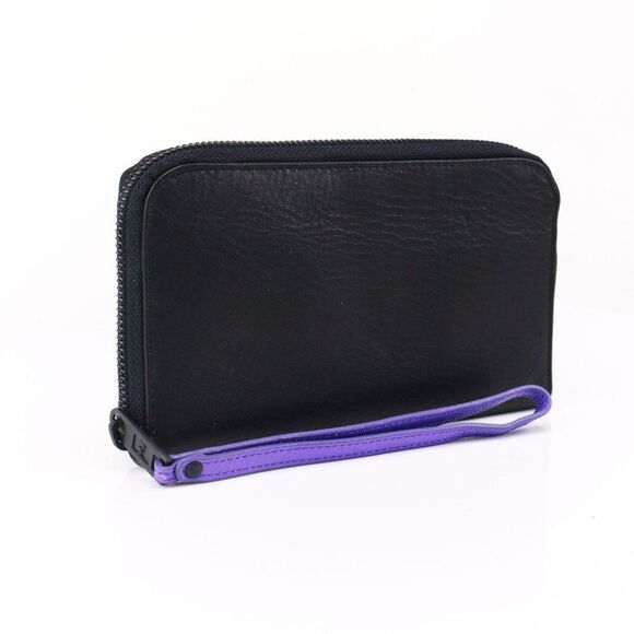 Marc by Marc Jacobs Pebble Leather Long Wallet Black Purple Unisex - Picture 5 of 13